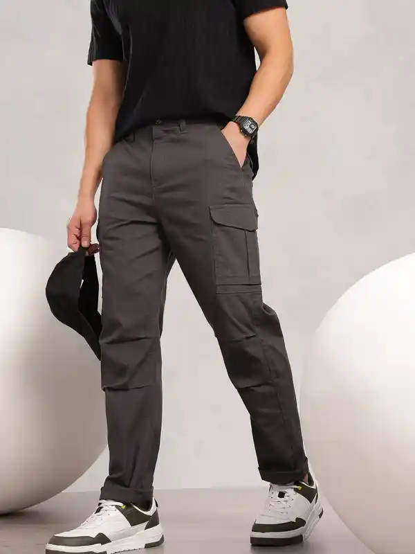 Men Smart Easy Wash Cargo Trousers